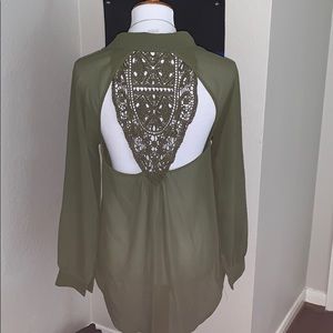 Woman’s button down with detail back